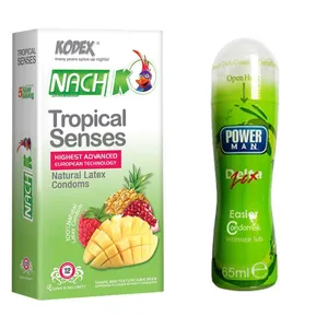 کاندوم کدکس مدل Tropical Senses بسته 12 عددی به همراه ژل آمیزشی روان کننده پاور من مدل Easier