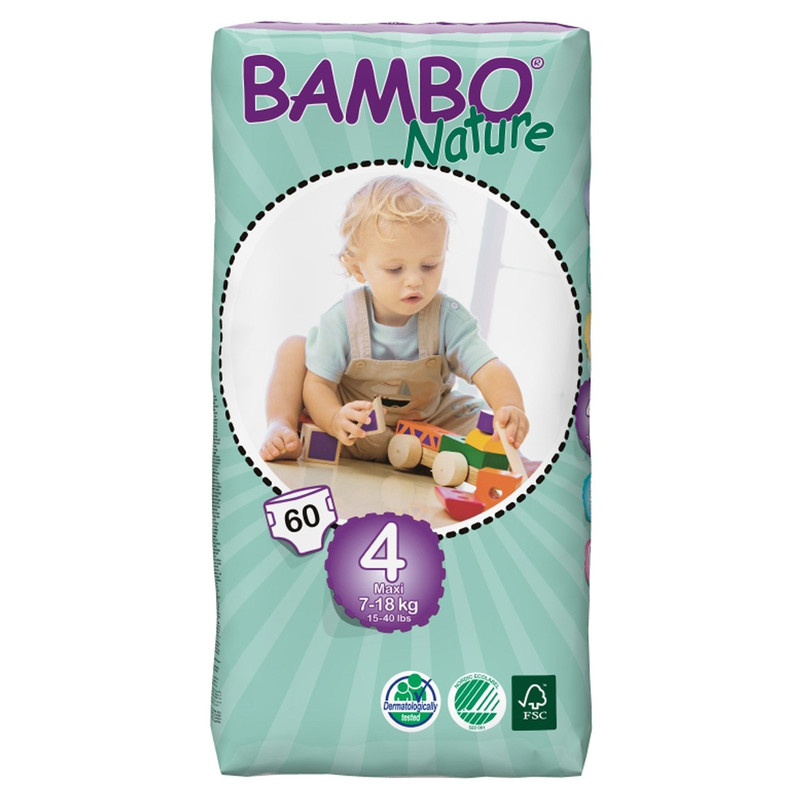 پوشک بامبو مدل Maxi-Tallpack سایز 4 بسته 60 عددی