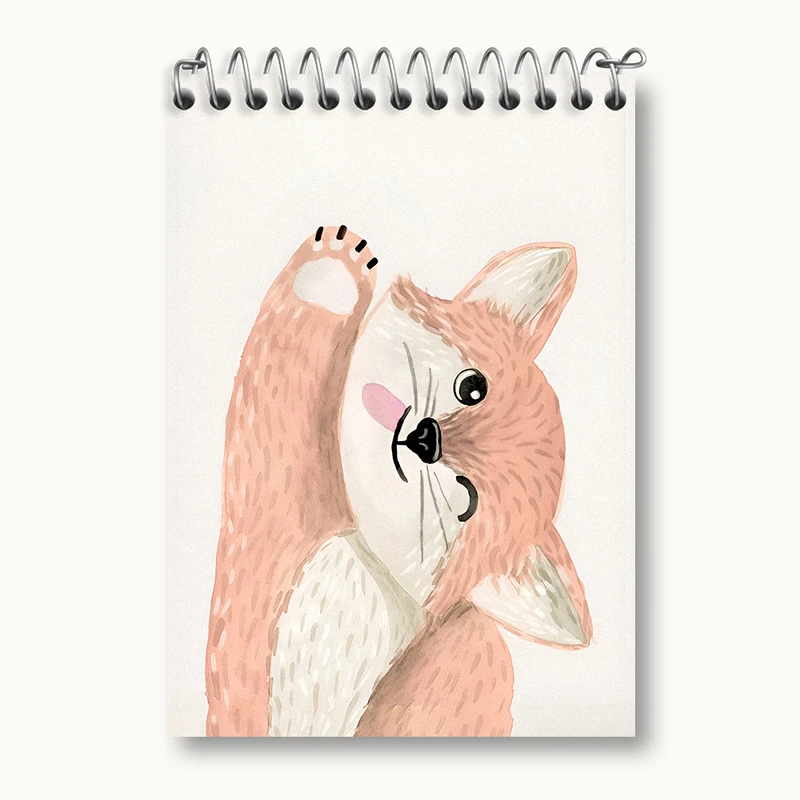 دفتر یادداشت 50 برگ خندالو طرح روباه کیوت کد N3122