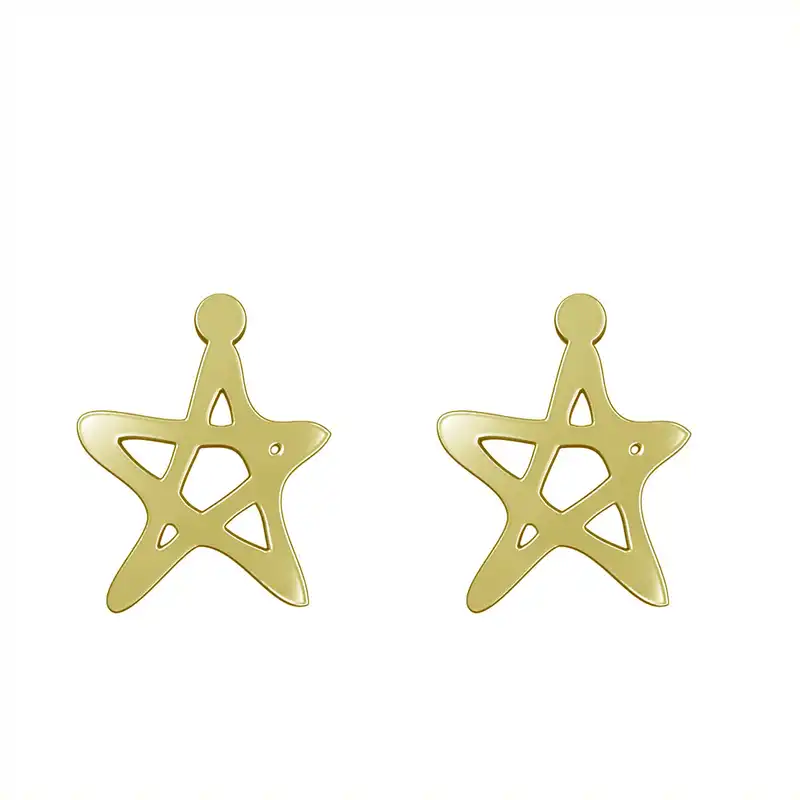 گوشواره طلا 18 عیار زنانه مدوپد مدل ستاره کد GA1-16151