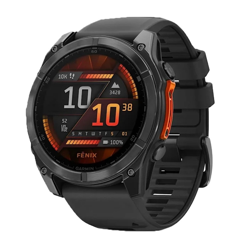 ساعت هوشمند 51 میلی‌متری گارمین مدل Fenix 8 Amoled Sapphire با بند سیلیکونی