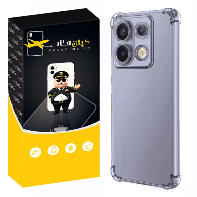 کاور کپتن قاب مدل Cirystal مناسب برای گوشی موبایل شیائومی Redmi Note 13 Pro 4G / Poco M6 Pro