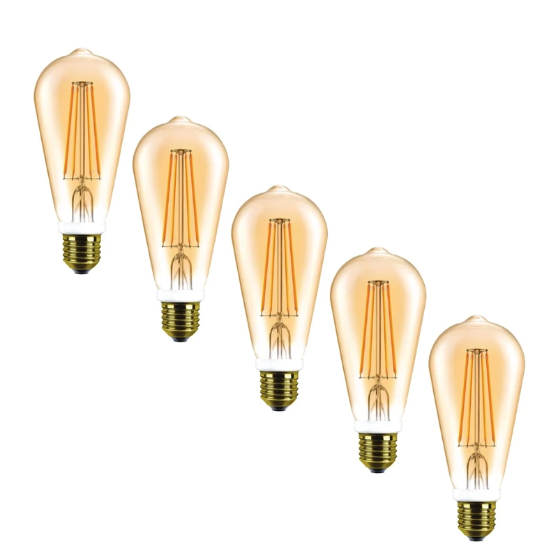 لامپ ال ای دی 8 وات هالی استار کد ST64 پایه E27 بسته 5 عددی 