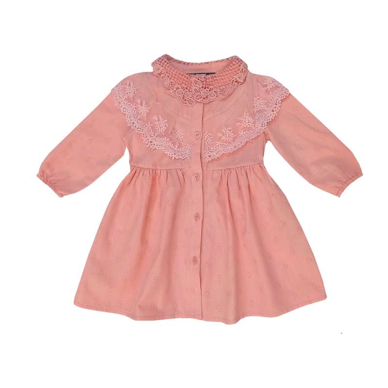 پیراهن دخترانه مدل ساناز رنگ گلبهی