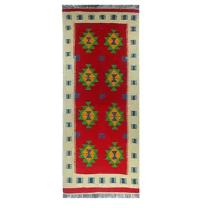گلیم دستبافت کناره آریا راگز مدل glm 1107