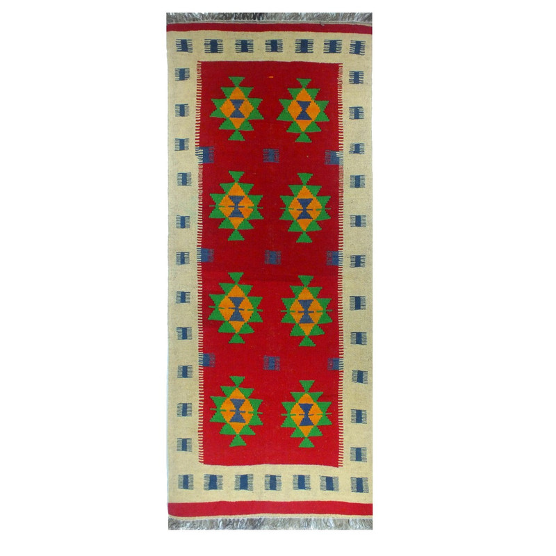 گلیم دستبافت کناره آریا راگز مدل glm 1107