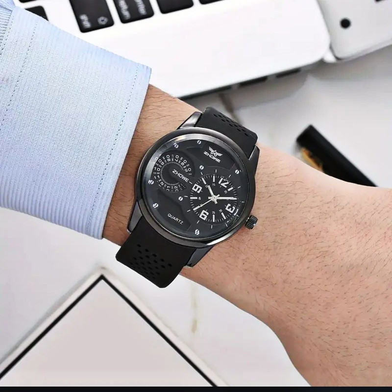 ساعت مچی عقربه‌ای مردانه مدل تک موتور چرمی 02