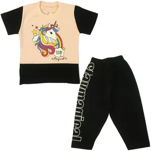 ست تی شرت و شلوارک دخترانه مدل SW67