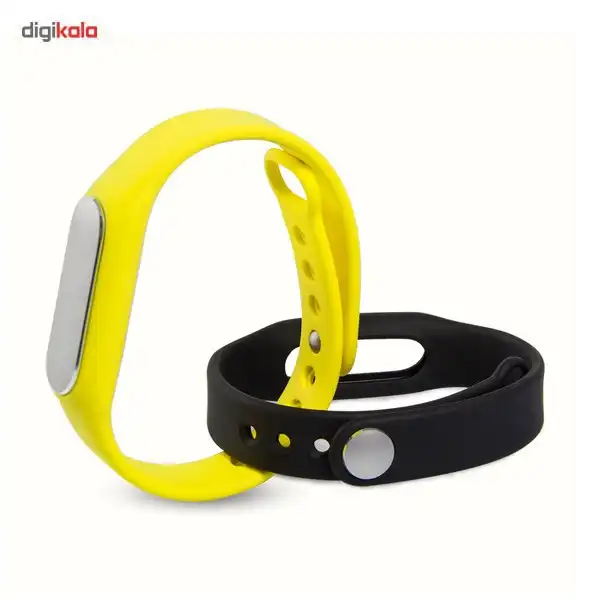گام شمار شیائومی مشکی مدل Mi Band به همراه بند رنگی