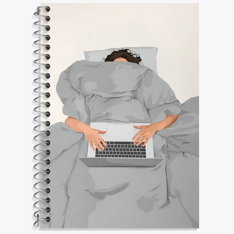 دفتر زبان 50 برگ خندالو مدل دو خط طرح دخترانه مینیمال کد N2692