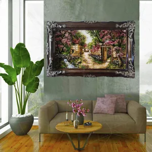 تابلو فرش دستباف طرح کوچه باغ بهاری مدل RT