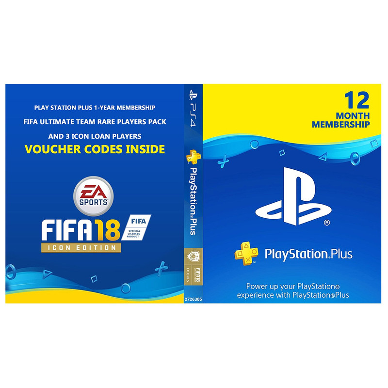 کد آیکون ادیشن بازی فیفا 18 مخصوص PS4 به همراه کارت اشتراک پلی استیشن پلاس یکساله