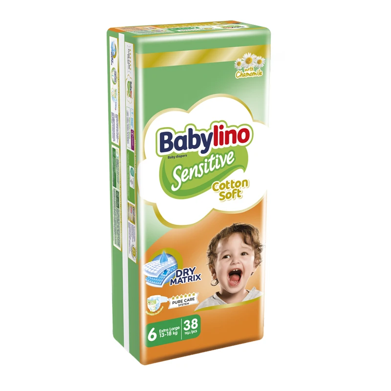 پوشک بچه ضد حساسیت بیبی لینو مدل Value Pack سایز 6 بسته 38 عددی