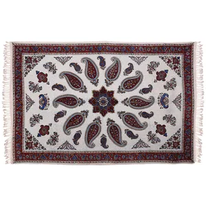 سفره قلمکار نرگس خانی درجه یک طرح خورشید سرخ مدل 01-16 سایز 100x150 سانتیمتر