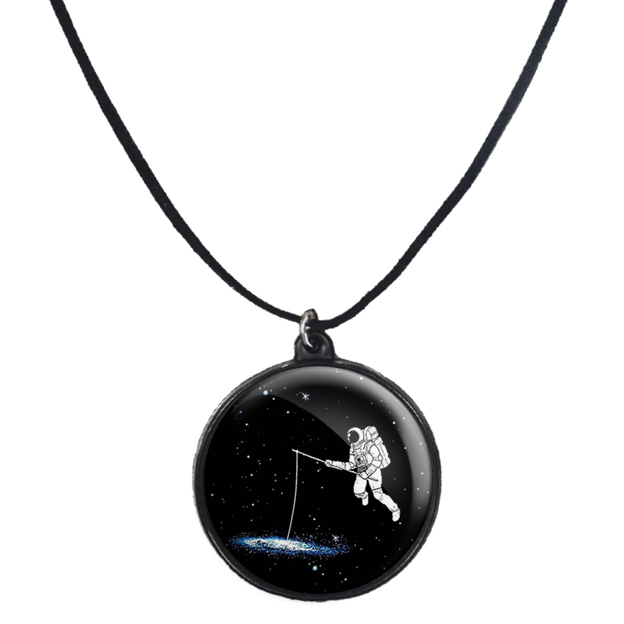 گردنبند پرمانه طرح فضانورد کد pmb.10368 مدل دو طرفه