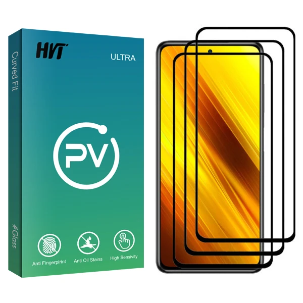محافظ صفحه نمایش سرامیکی اچ وی تی مدل PV glass مناسب برای گوشی موبایل شیائومی Redmi Poco X3 بسته سه عددی