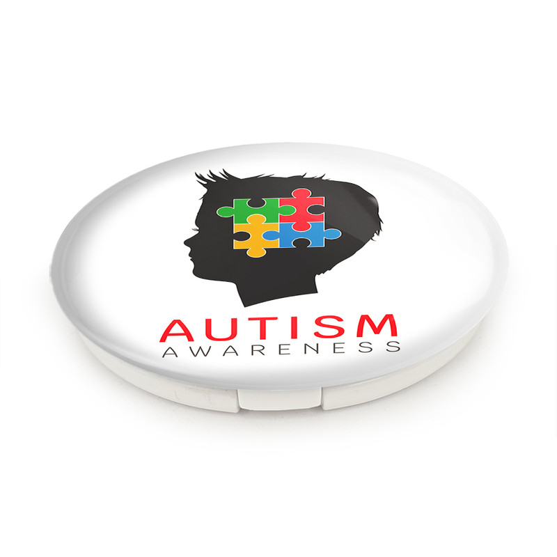 آینه جیبی خندالو طرح اتیسم Autism مدل تاشو کد 26761 آینه جیبی خندالو طرح اتیسم Autism مدل تاشو کد 26761