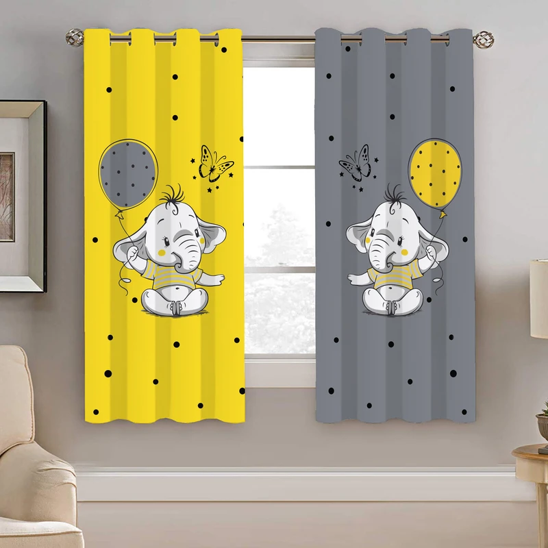 پرده نیروانا طرح فیل کودک مدل هازان کد 8235 سایز 140×200 سانتی متر