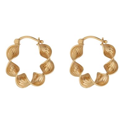 گوشواره حلقه ای طلا 18 عیار زنانه گلدم مدل پیچE241005