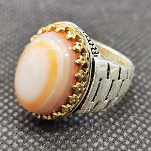 انگشتر نقره مردانه مدل سنگ باباقوری کد P982