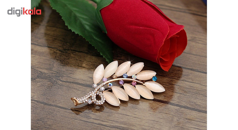 گل سینه لوکسین طرح برگ مدل S146 گل سینه لوکسین طرح برگ مدل S146