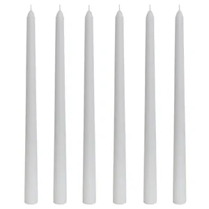 Mina Candles 6600W01 Taper Pack of 6