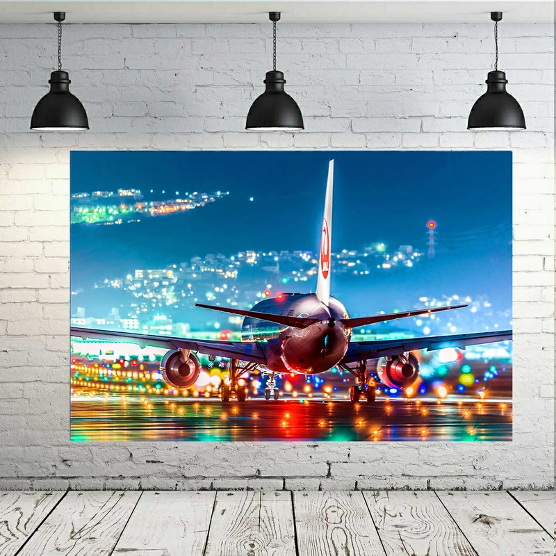 تابلو بوم طرح هواپیما مدل Airbus A300 Japan Airlines کد AR2491