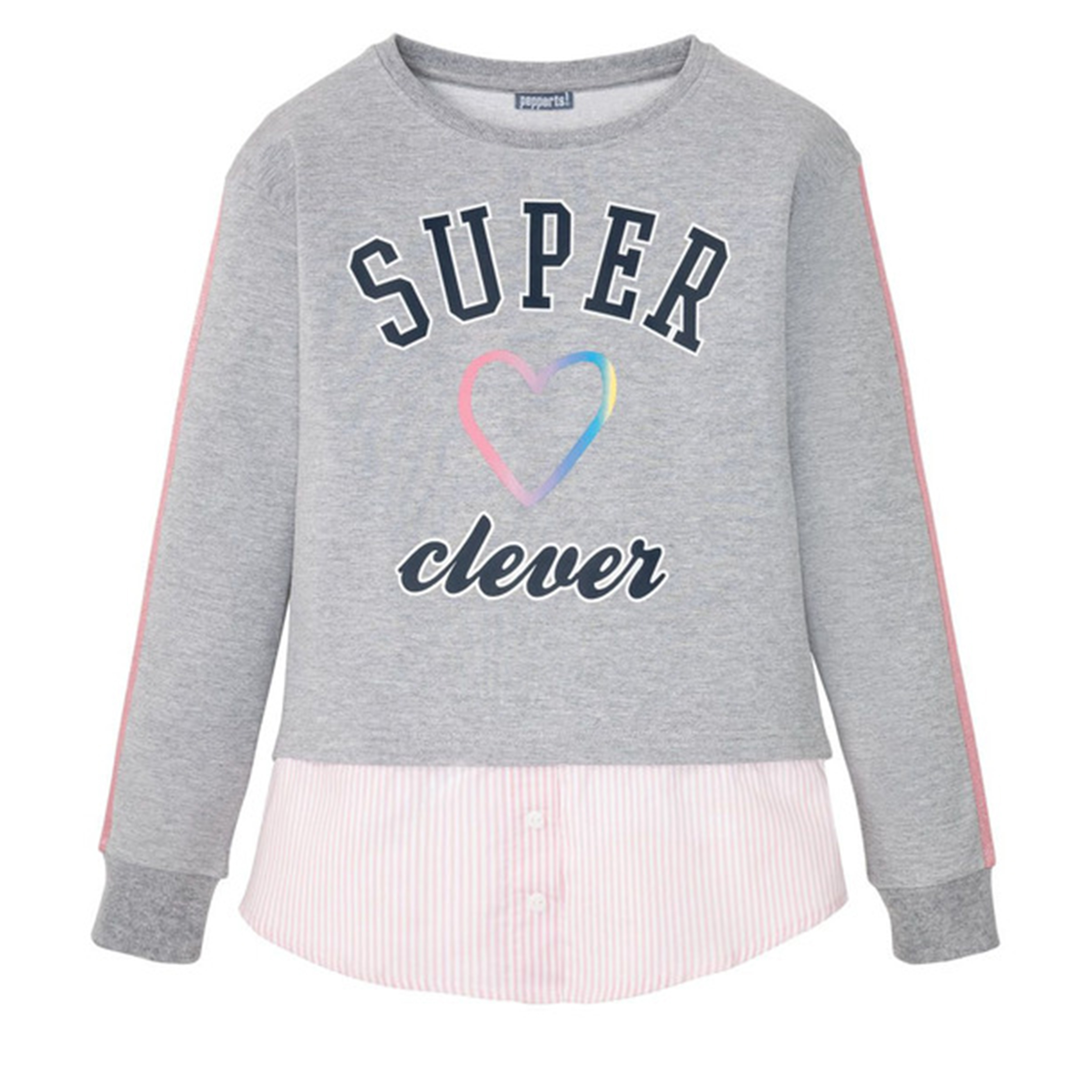 سویشرت دخترانه پیپرتس مدل SPRR  رنگ طوسی 