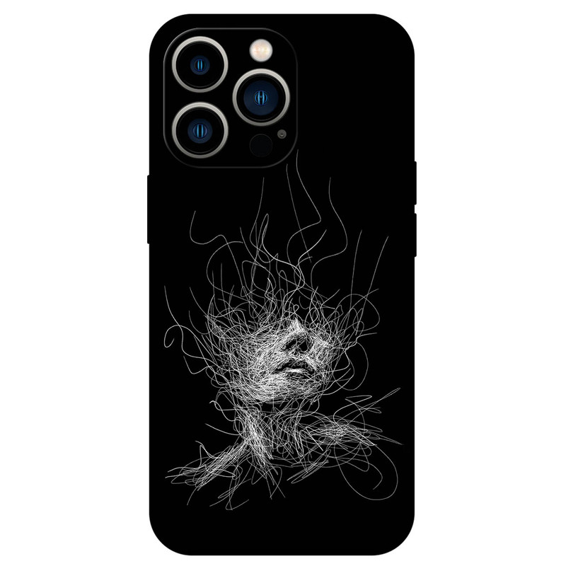 کاور مگافون طرح اسکچ صورت مدل 7423 مناسب برای گوشی موبایل اپل iPhone 13 Pro