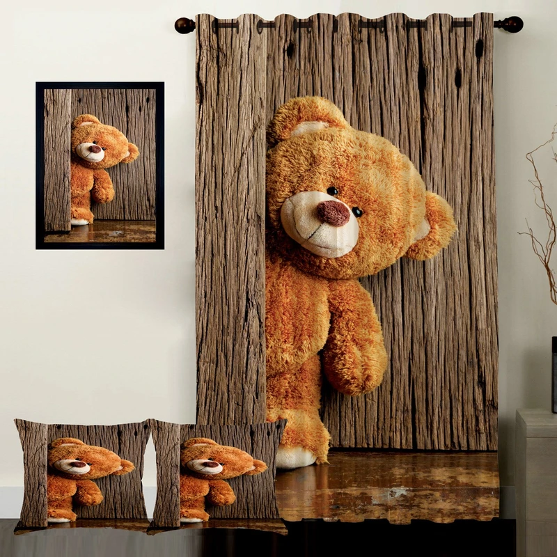 پرده رنس مدل S1-41059 به همراه تابلو و کوسن