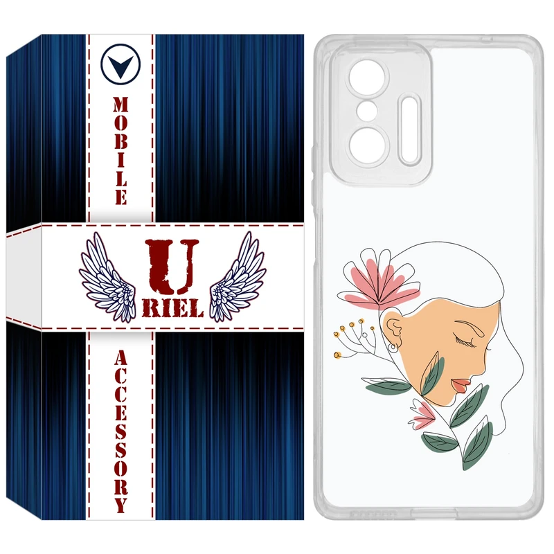 کاور یوریل مدل Clear کد 53 طرح صورت زن مناسب برای گوشی موبایل شیائومی 11T / 11T Pro