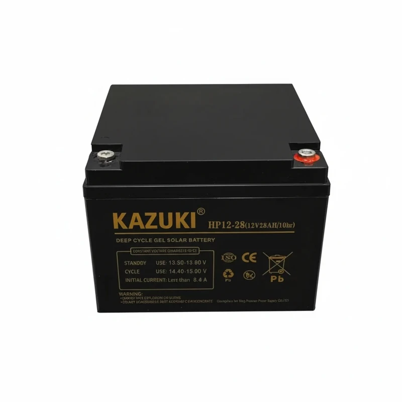 باتری UPS با ولتاژ 12 ولت و شدت جریان 28 آمپرساعت کازوکی مدل HP12-28GEL