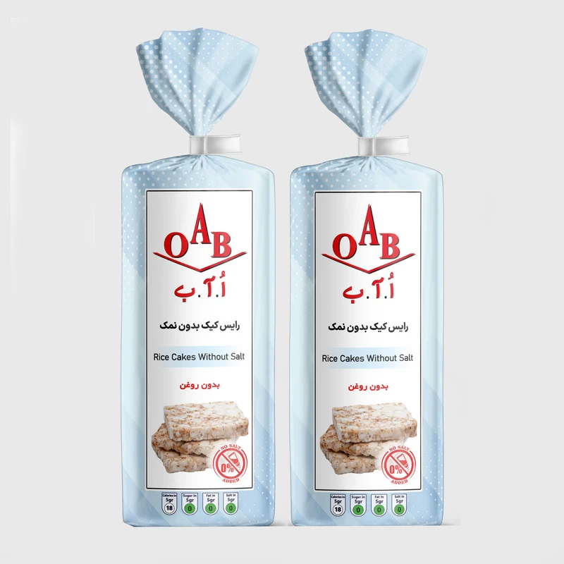 رایس کیک بدون نمک بدون روغن اُ آ ب  - 100 گرم بسته 2 عددی
