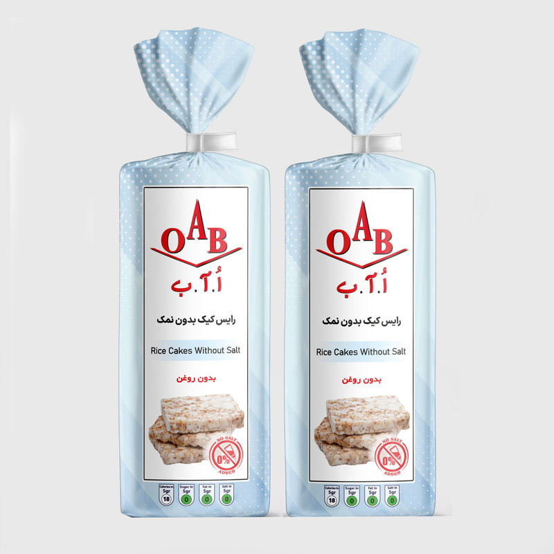 رایس کیک بدون نمک بدون روغن اُ آ ب  - 100 گرم بسته 2 عددی