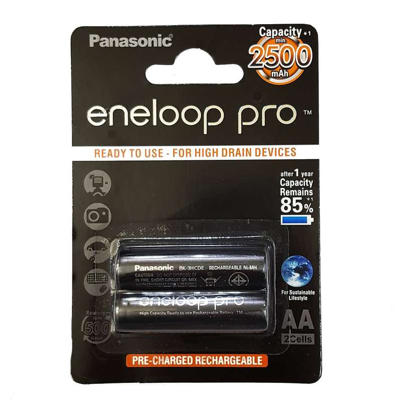 باتری قلمی قابل شارژ پاناسونیک مدل Eneloop Pro - بسته 2 عددی باتری قلمی قابل شارژ پاناسونیک مدل Eneloop Pro - بسته 2 عددی