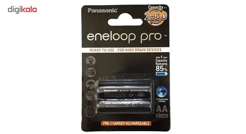 باتری قلمی قابل شارژ پاناسونیک مدل Eneloop Pro - بسته 2 عددی