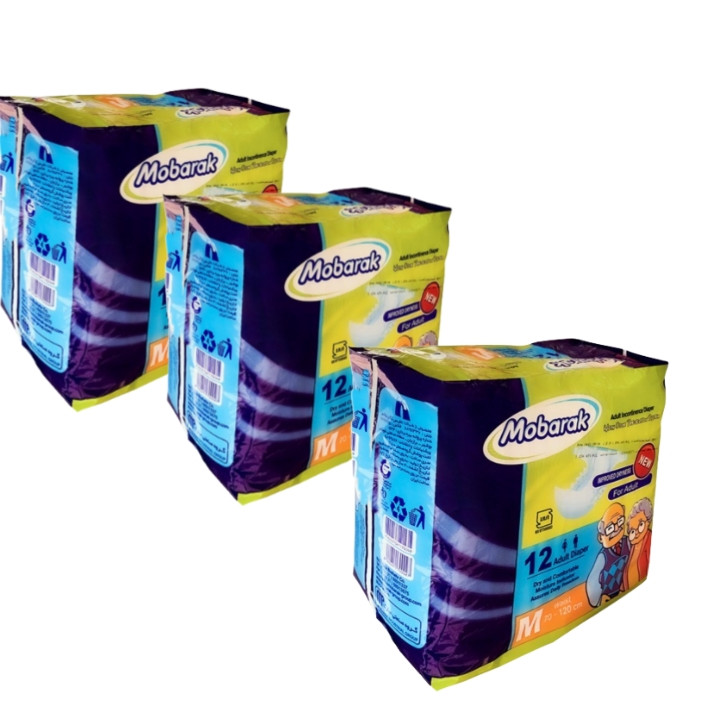 پوشک بزرگسال مبارک مدل M3 سایز متوسط مجموعه 3 عددی