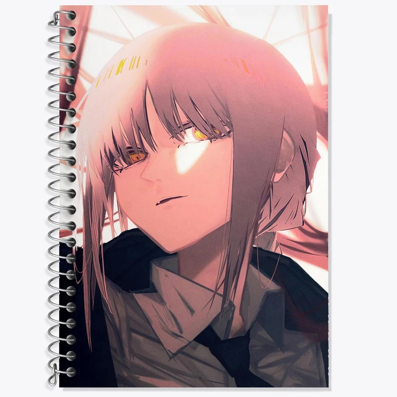 دفتر لغت 50 برگ خندالو مدل ماکیما انیمه مرد اره ای Chainsaw Man کد 17871