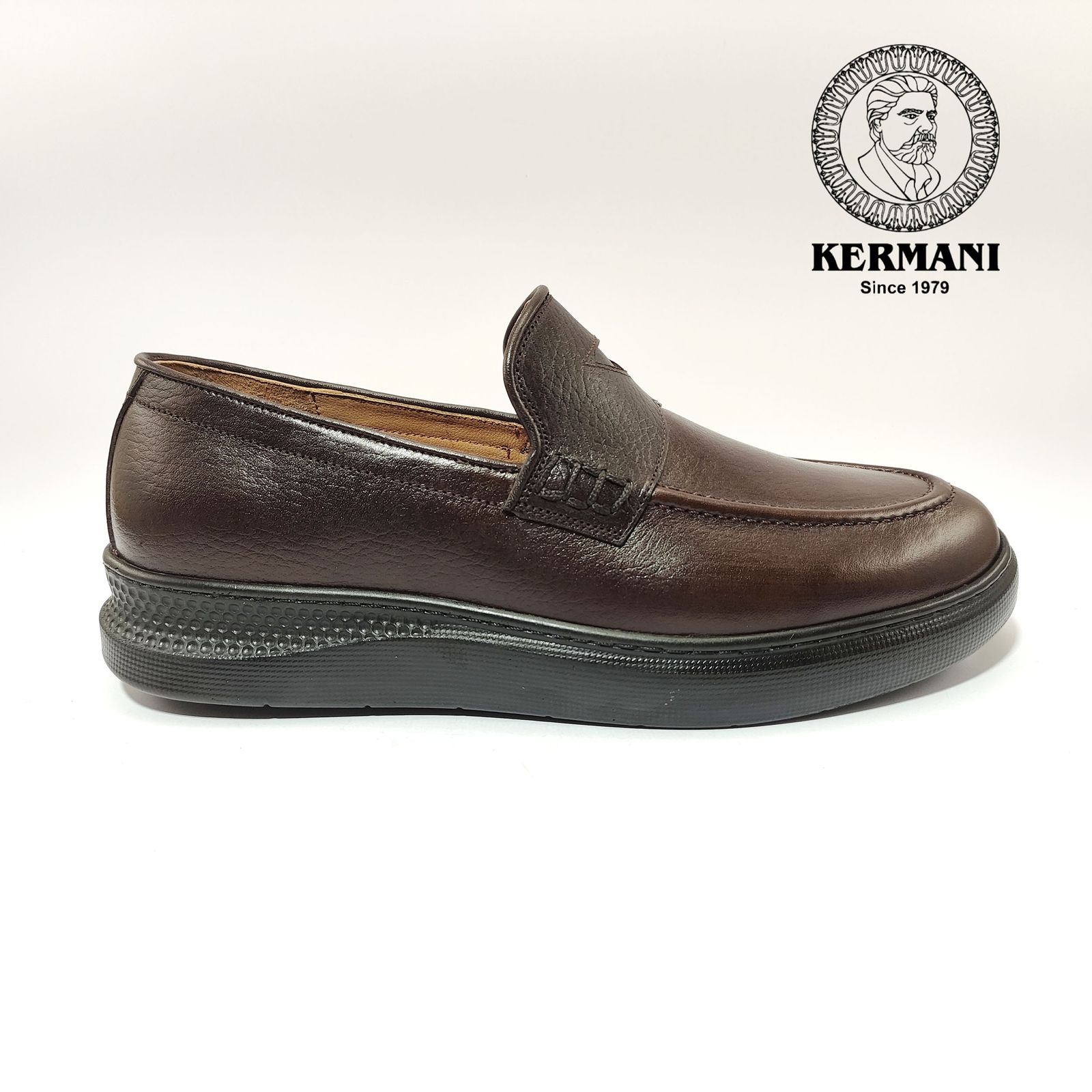 کفش کالج مردانه کرمانی مدل چرم دستدوز طبیعی فلوتر کد 514 رنگ قهوه ای -  - 4