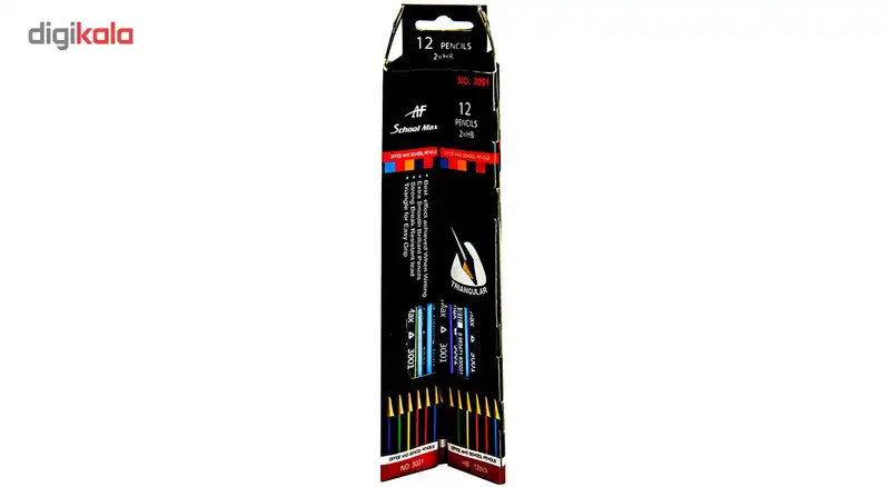 مداد مشکی ای اف اسکول مکس مدل 3001 - 3 بسته 12 عددی