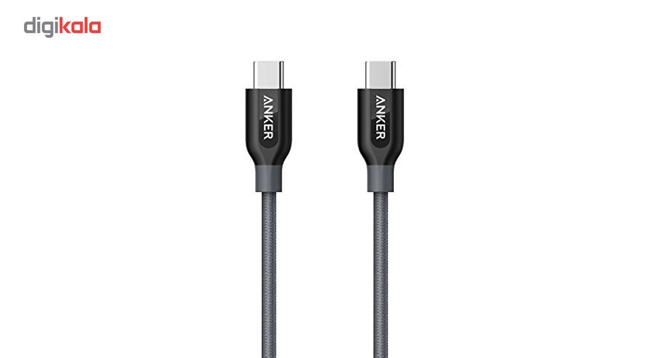 کابل تبدیل USB-C به USB-C انکر مدل A8187 Powerline Plus طول 0.9 متر