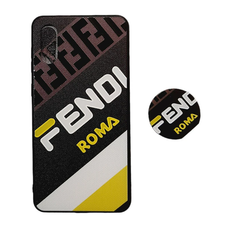 کاور طرح فندی مدل a022 مناسب برای گوشی موبایل سامسونگ Galaxy A02 / A022 به همراه پاپ سوکت