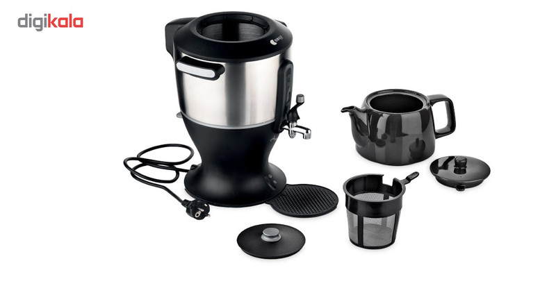 سماور برقی ریوالد مدل Army کد 800205 به همراه یک عدد اردورخوری ویترای طرح لاله