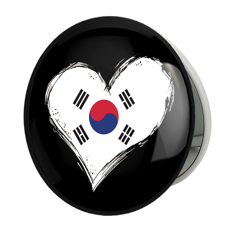 آینه جیبی خندالو طرح پرچم کره جنوبی مدل تاشو کد 20557 