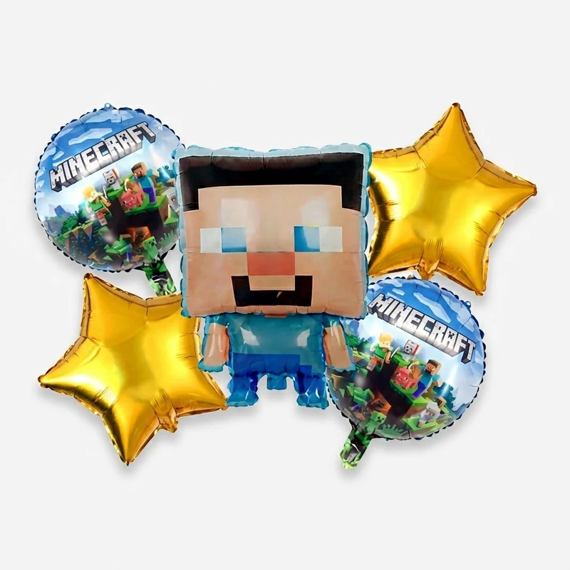 بادکنک فویلی مدل ماین کرافت کد Minecraft5pcB2 مجموعه 5 عددی
