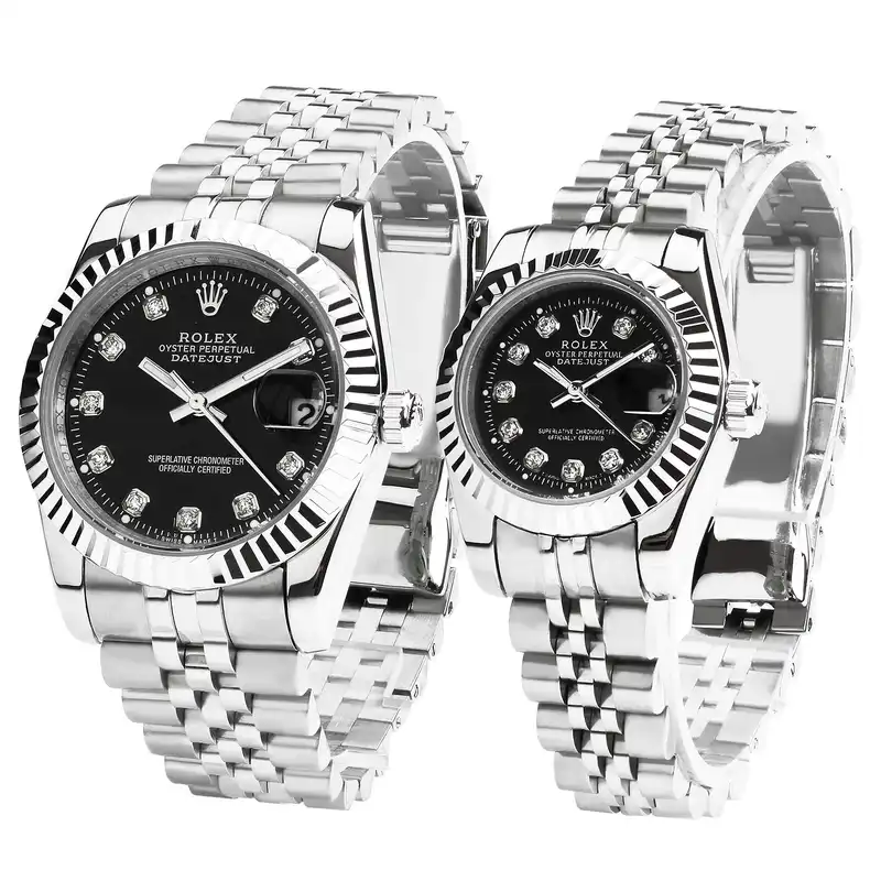 ست ساعت مچی عقربه ای زنانه و مردانه  مدل دیت جاست DateJust کد WSL-27