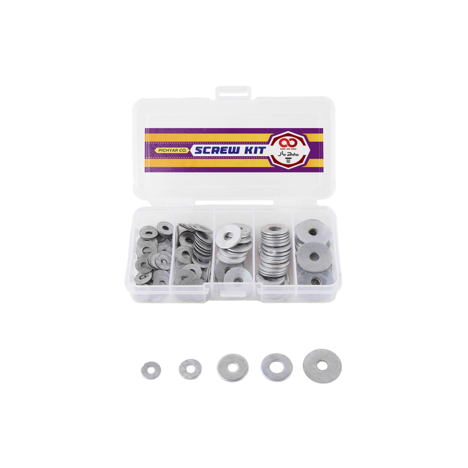 واشر پیچ یار مدل washerkit مجموعه 161 عددی