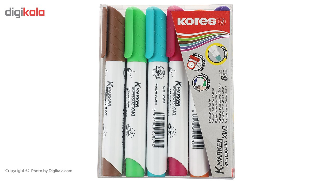 ماژیک وایت برد 6 رنگ کورس مدل K-Marker XW1