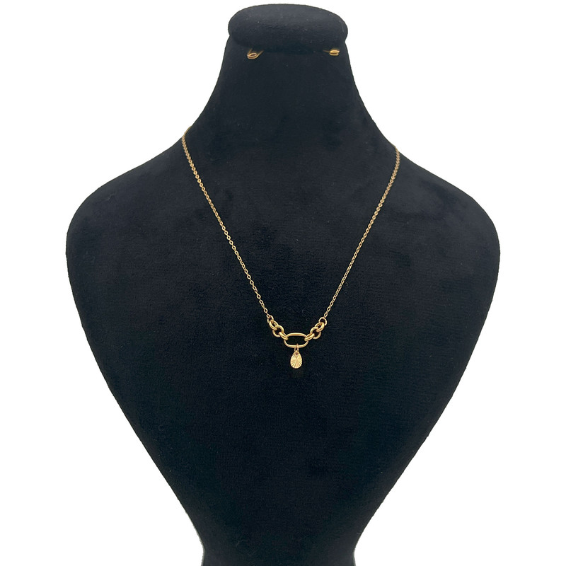 گردنبند طلا 18 عیار زنانه با طرح حلقهای (فلامینگو) گالری صادقی مدل 1079