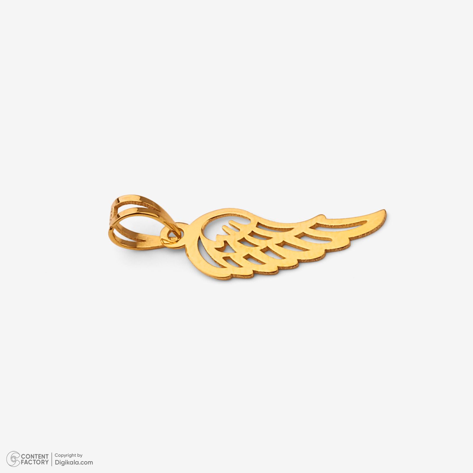 آویز گردنبند طلا 18 عیار زنانه نگین طرح پر - - 2